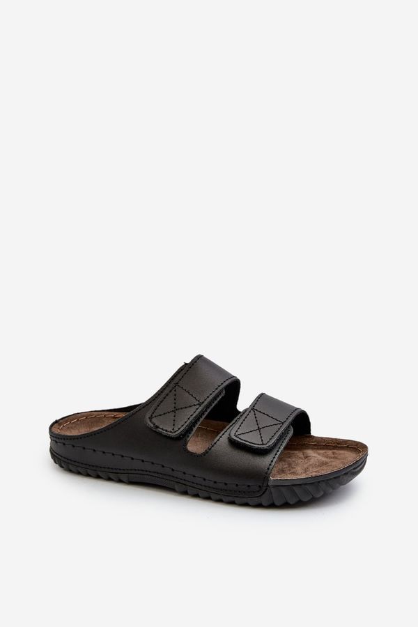 Kesi Comfortable men's slippers with Velcro fastener Inblu Black