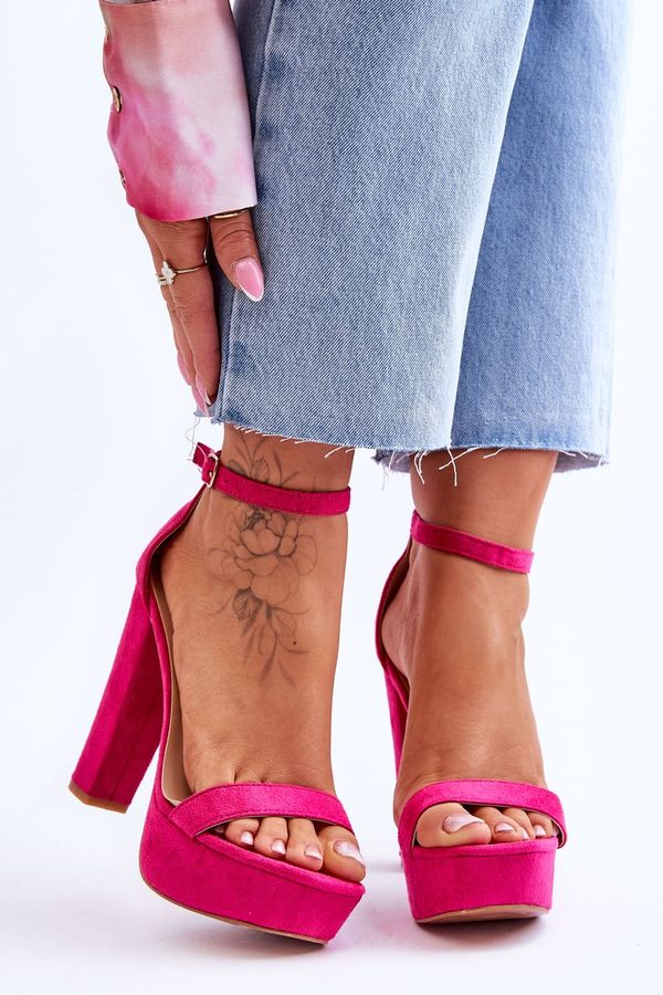 Kesi Comfortable Suede High Heel Fuchsia Essence