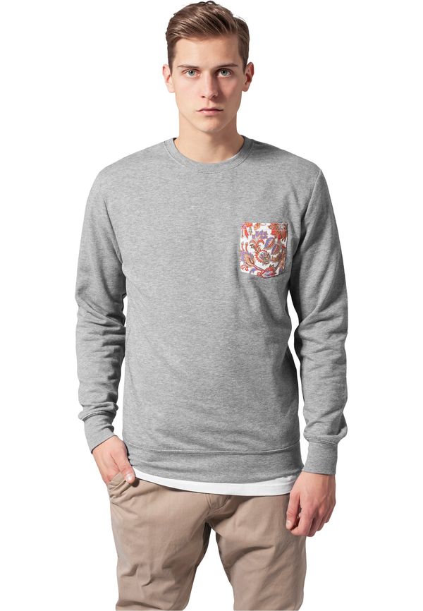 Urban Classics Contrasting Crewneck Pocket Grey/Floral