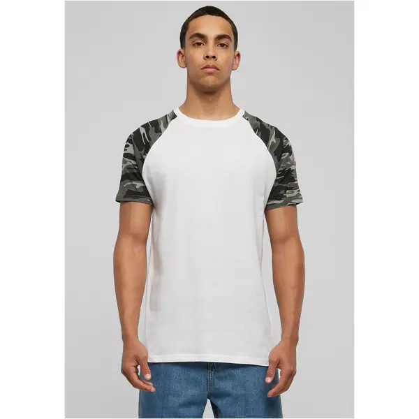 Urban Classics Contrasting raglan t-shirt wht/darkcamo
