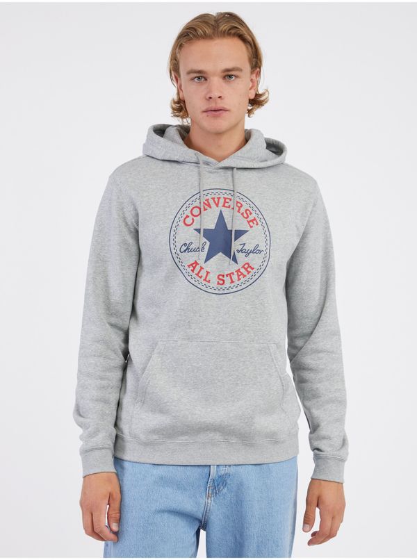 Converse Converse Go-To All Star Patch Grey Unisex Sweatshirt Sweatshirt - Men