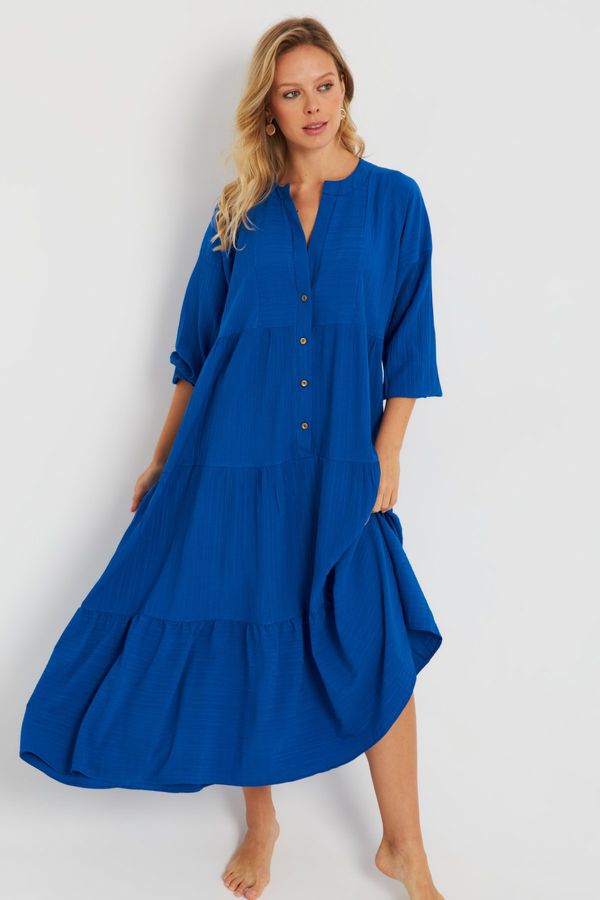 Cool & Sexy Cool & Sexy Women's Loose Midi Dress Saks Q982