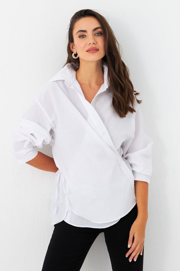 Cool & Sexy Cool & Sexy Women's White Tie Detail Shirt