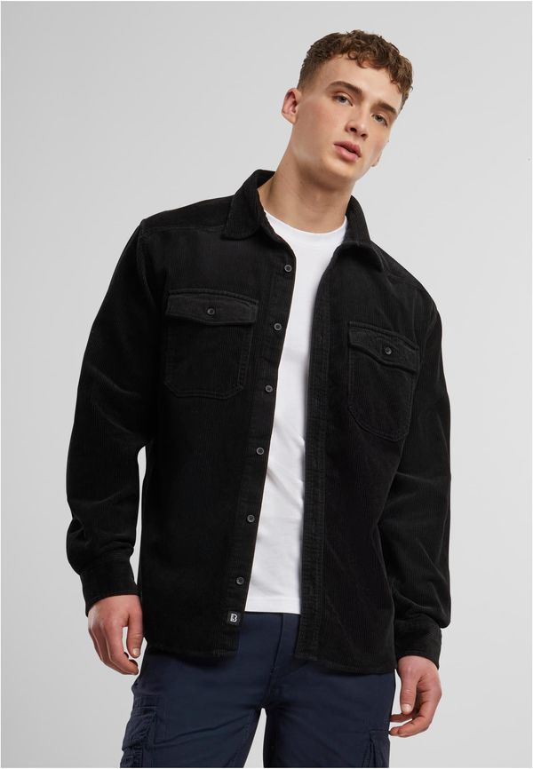 Brandit Corduroy classic long-sleeved shirt black