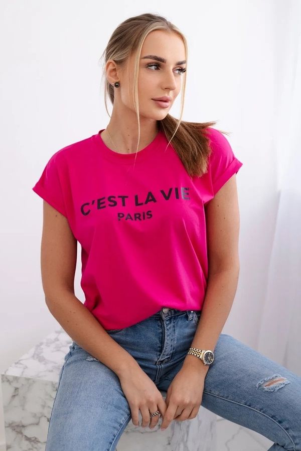 Kesi Cotton blouse C'est La Vie Paris fuchsia