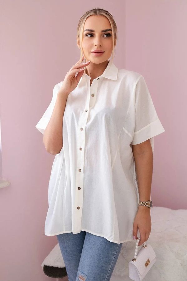 Kesi Cotton ecru shirt with short sleeves