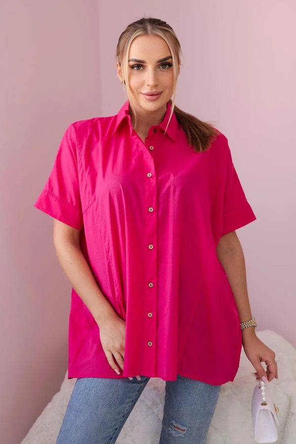 Kesi Cotton fuchsia shirt with short sleeves