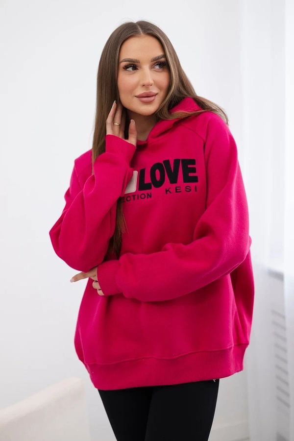 Kesi Cotton insulated hoodie in fuchsia