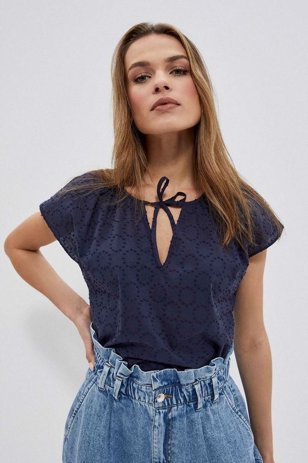 Moodo Cotton shirt blouse - dark blue