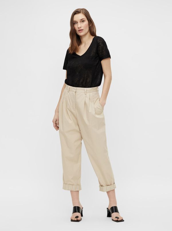 .OBJECT Cream cropped pants. OBJECT Nancy - Ladies