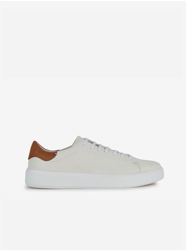 GEOX Cream Mens Leather Sneakers Geox - Men