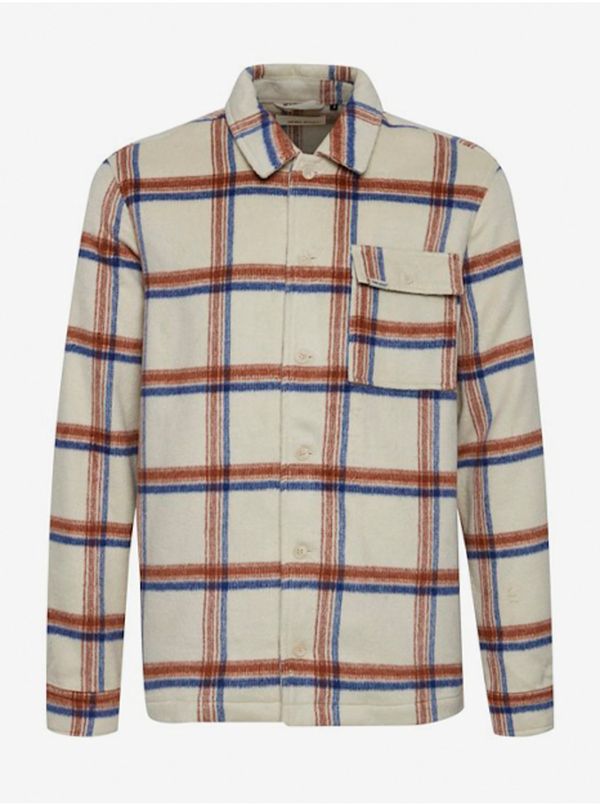 Blend Cream Men's Plaid Shirt Blend - Men