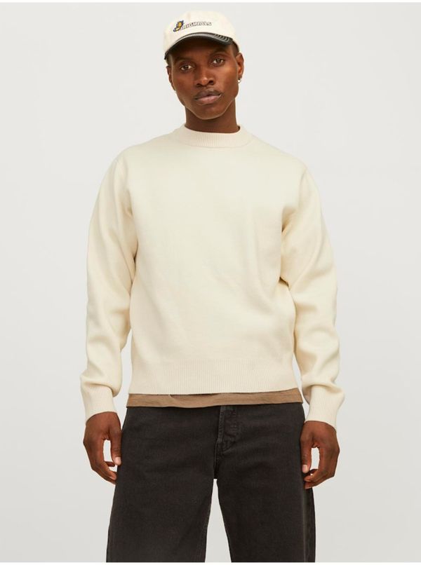 Jack & Jones Cream men's sweater Jack & Jones Vester - Men's