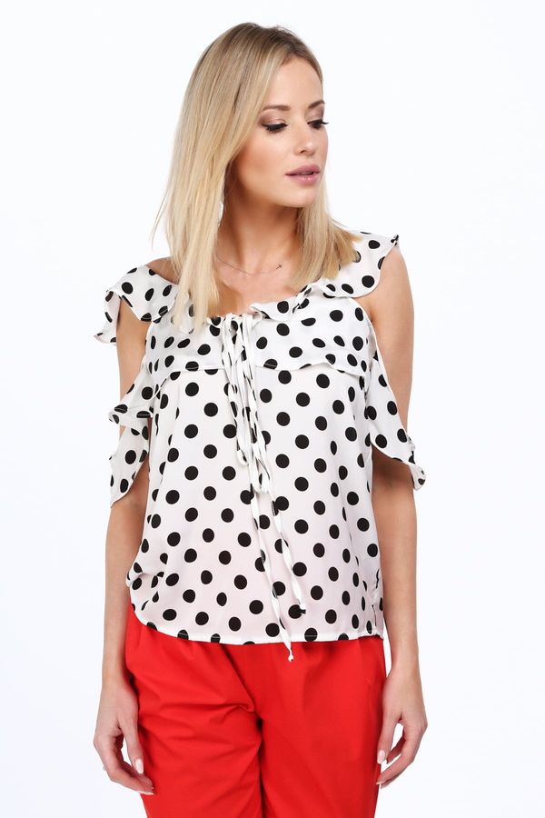 FASARDI Cream polka dot blouse every day