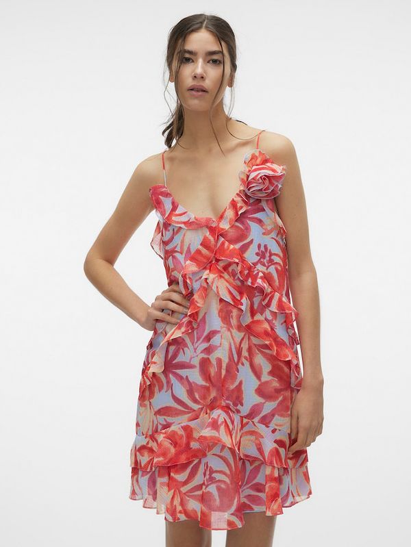 Vero Moda Cream-red women's floral dress Vero Moda Marie