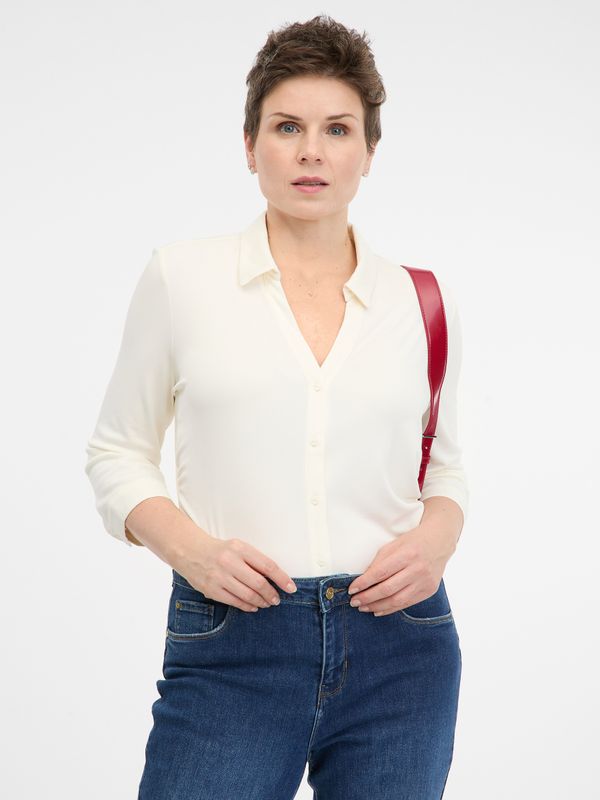 Orsay Cream women's blouse with collar ORSAY - Women