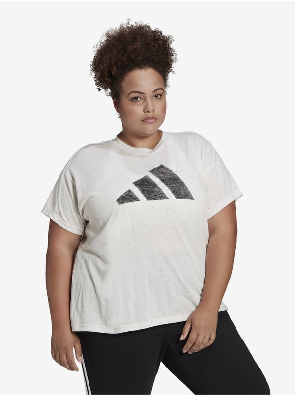 Adidas Cream Women's Heathed T-Shirt adidas Performance - Women