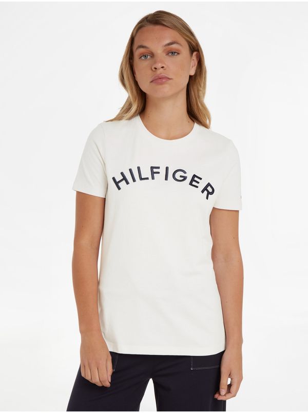 Tommy Hilfiger Cream Women's T-Shirt Tommy Hilfiger - Women