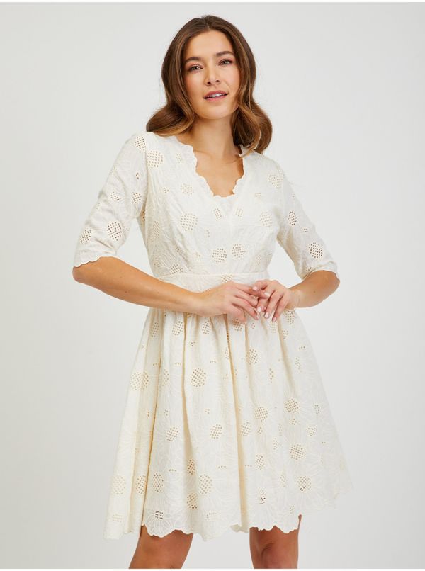 Orsay Creamy women's floral dress ORSAY