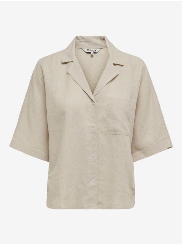 Only Creamy women's shirt with linen blend ONLY Tokyo