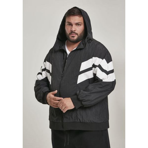 Urban Classics Crinkle Panel Track Jacket blk/wht