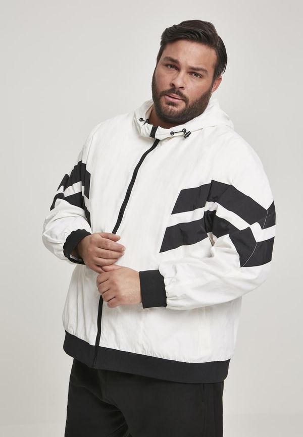 Urban Classics Crinkle Panel Track Jacket wht/blk