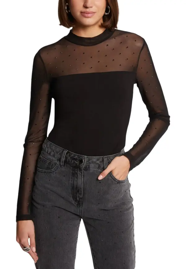 Morgan De Toi Črn bodi z dolgimi rokavi Morgan De Toi