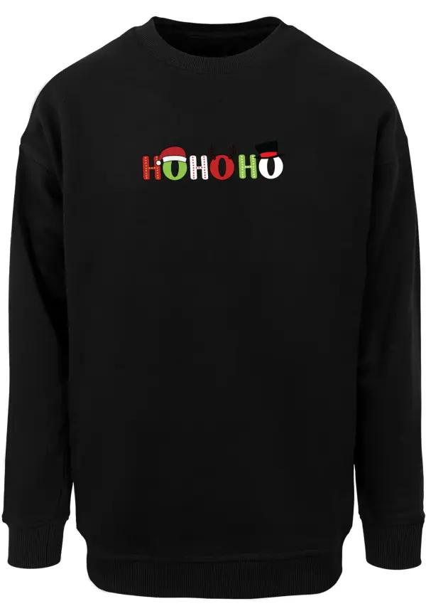 Merchcode Črn božični pulover Ho Ho Ho