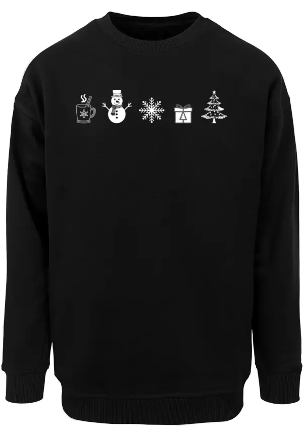 Merchcode Črn božični pulover z motivi