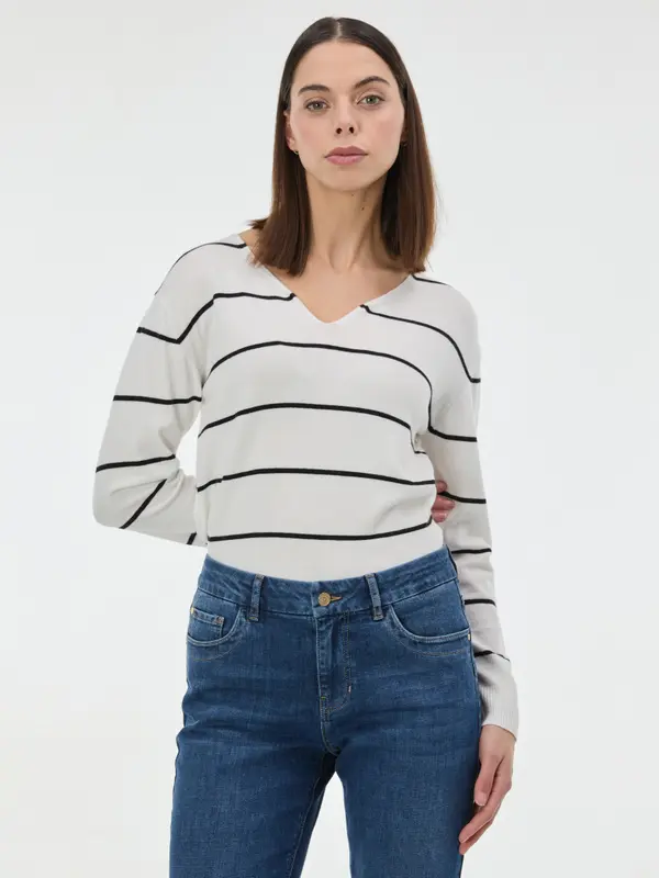 Orsay Črn črtast ženski pulover ORSAY