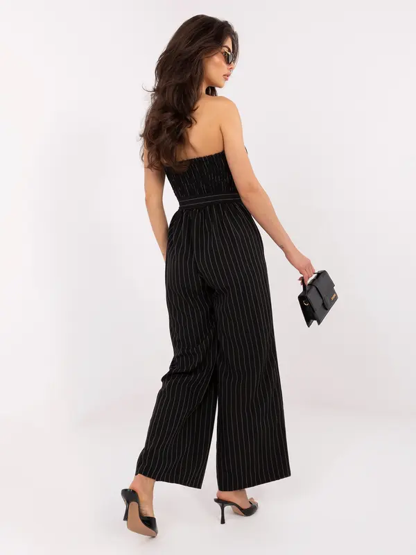 Italy Moda Črn eleganten bandeau kombinezon