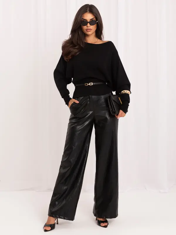 Italy Moda Črn eleganten pulover
