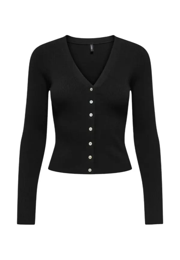 Only Črn kardigan z V-izrezom