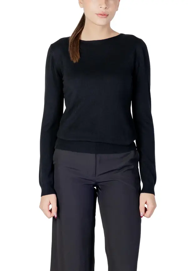 Choral Črn osnovni pulover z dolgimi rokavi