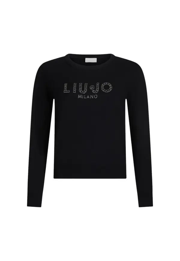 Liu Jo Črn pulover Liu Jo s potiskom