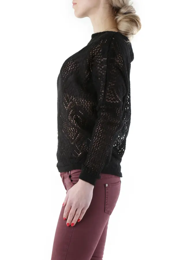 Sexy Woman Črn pulover z dolgimi rokavi