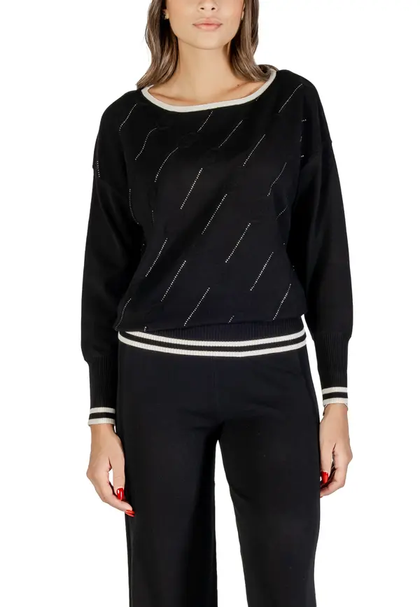 Liu Jo Črn pulover z dolgimi rokavi Liu Jo