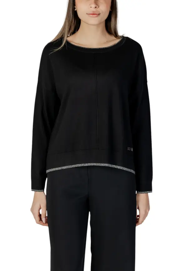 Liu Jo Črn pulover z okroglim izrezom Liu Jo