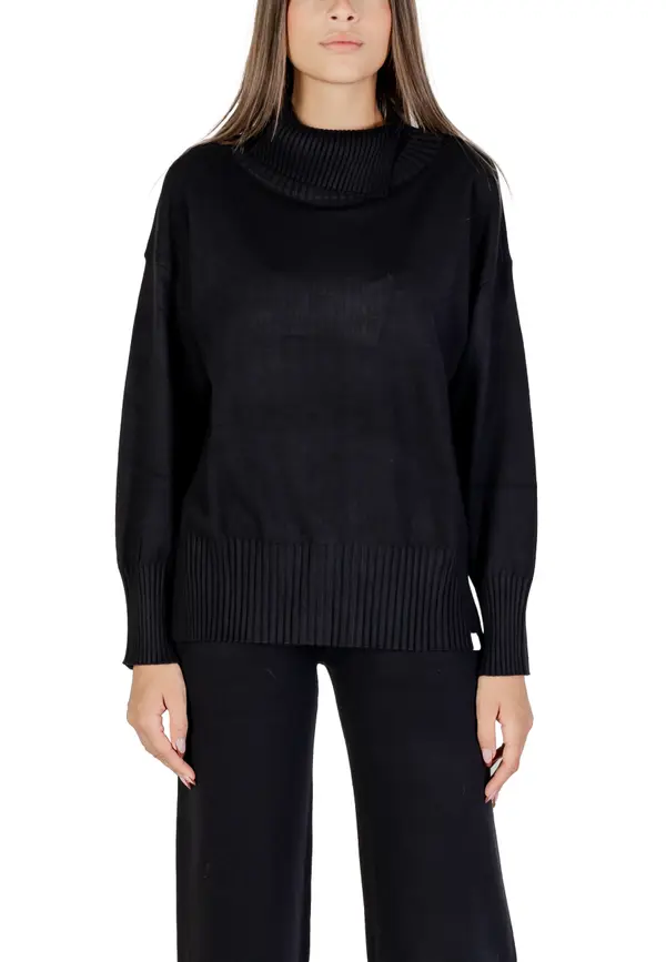 Choral Črn pulover z ovratnikom