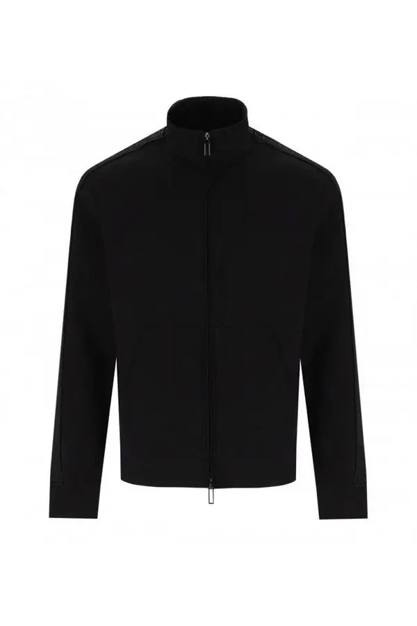 Emporio Armani Črn pulover z zadrgo Emporio Armani