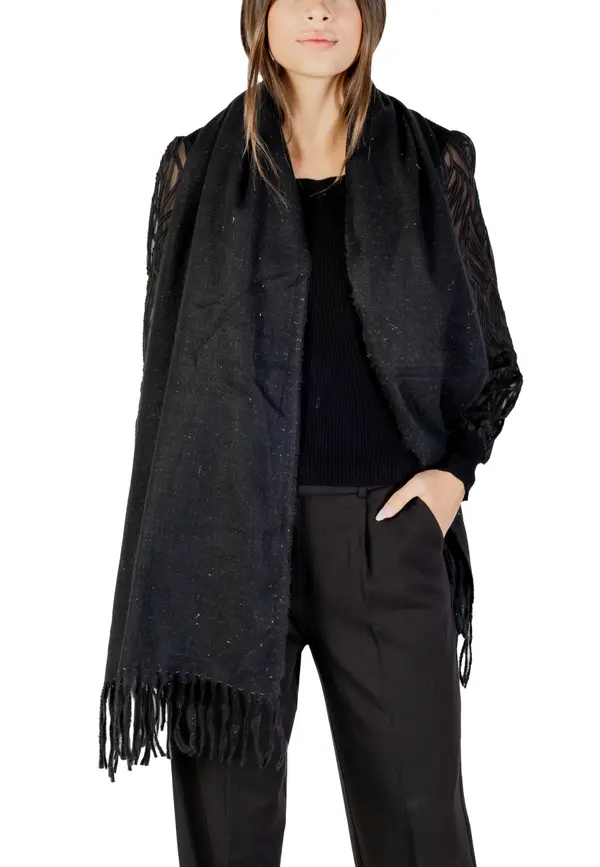 Only Črn šal z resicami