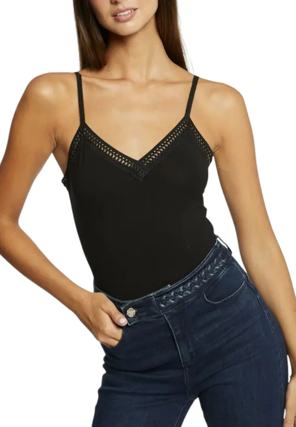 Morgan De Toi Črn top brez naramnic Morgan De Toi