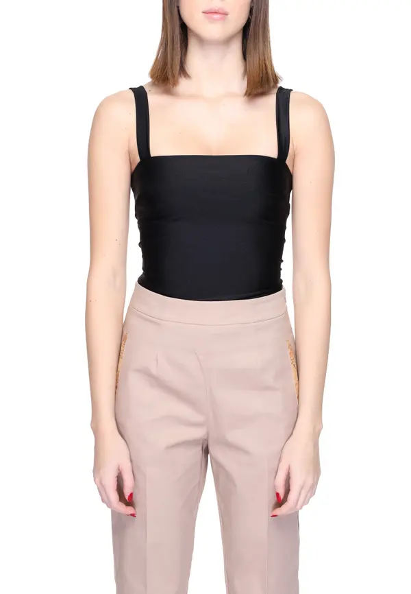 Silence Črn top s kvadratnim izrezom