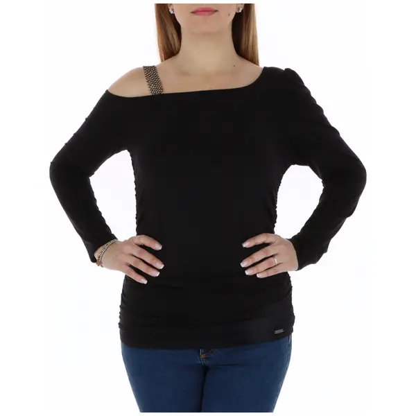 Guess Črn top z odprtimi rameni Guess