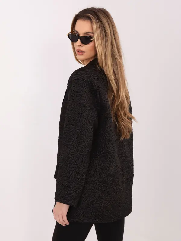 RUE PARIS Črn žakard blazer RUE PARIS