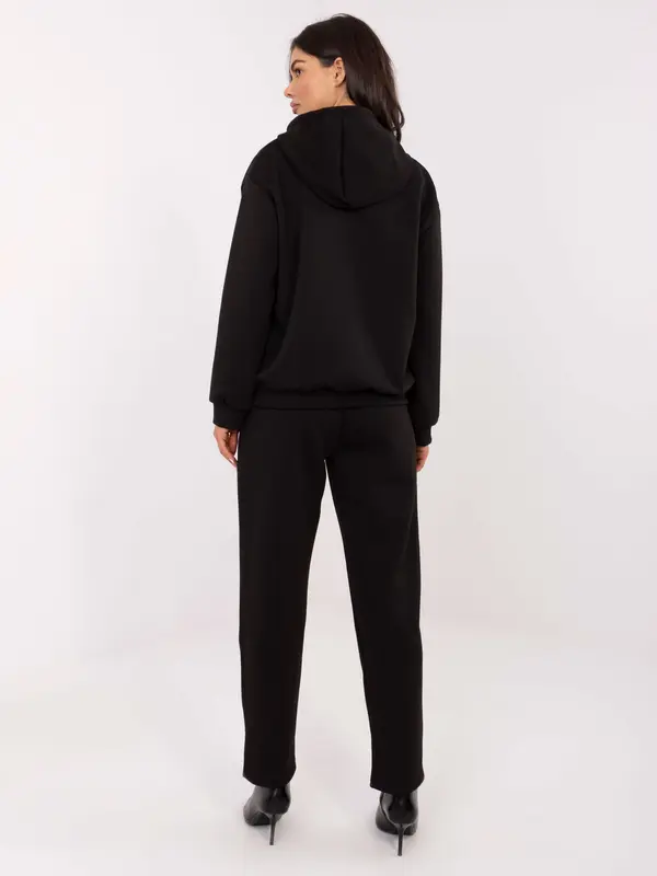 Italy Moda Črn ženski komplet s kapuco