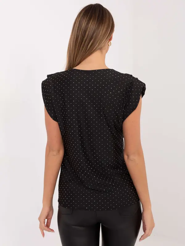 Italy Moda Črna bluza s pikami