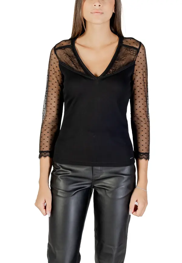Morgan De Toi Črna bluza s pikčastim vzorcem