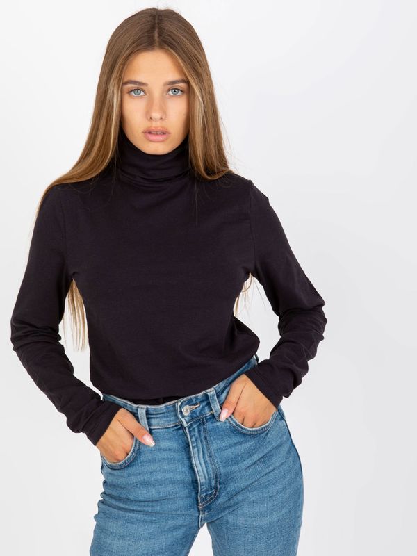 Fashionhunters Črna bluza s turtleneck PODNIVO