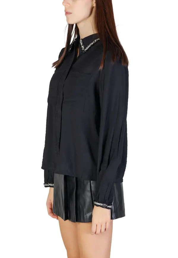 Vila Clothes Črna bluza Vila Clothes